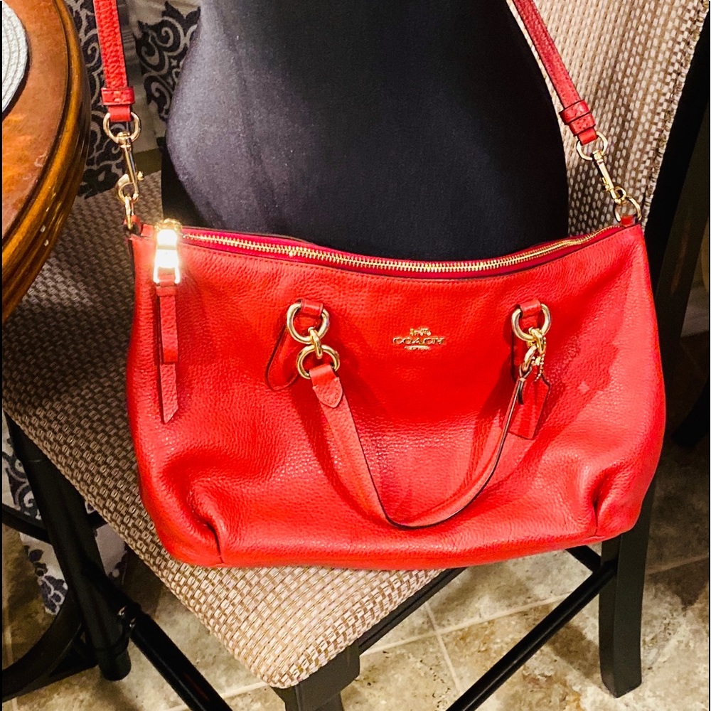 Red Leather Coach Bag